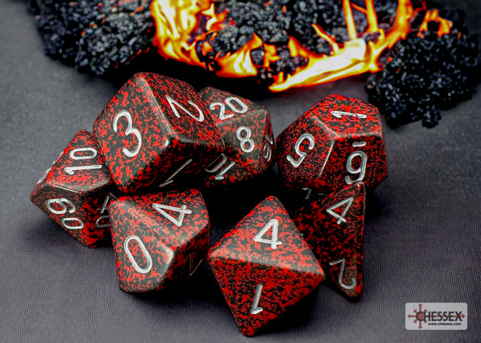 Chessex - Speckled Polyhedral 7 Dice Set - Silver Volcano