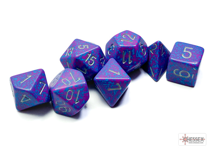 Chessex - Speckled Polyhedral 7 Dice Set - Silver Tetra