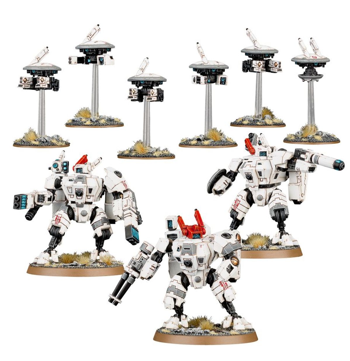 T'au Empire: XV8 Crisis Battlesuit Team