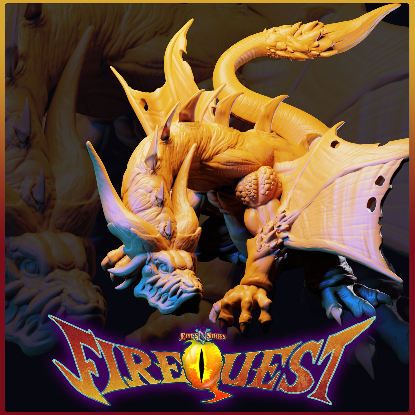 Ancient Dragon, Breath of Fire III, 3D Printed Resin Miniature