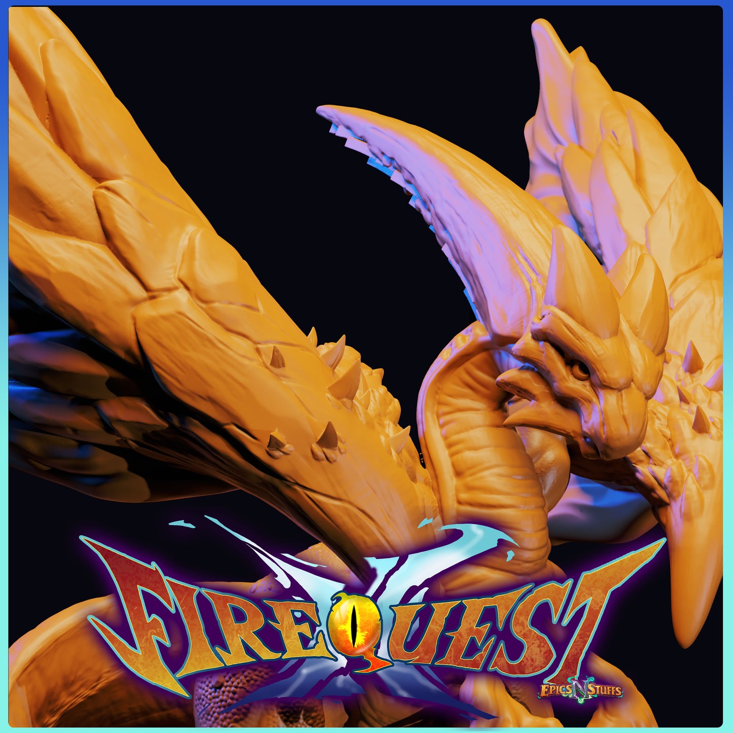 Kaiser Dragon, Breath of Fire III, 3D Printed Resin Miniature