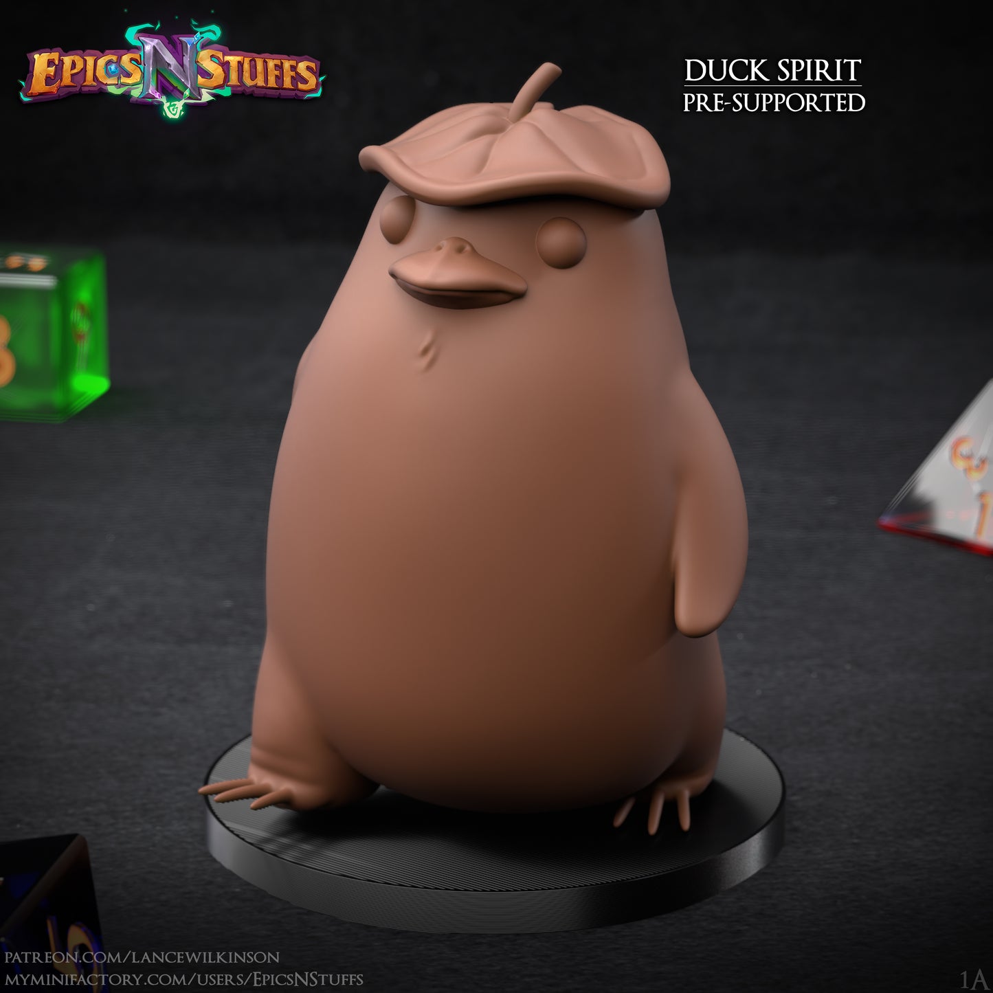 Duck Spirit 1A, 3D Printed Resin Miniature