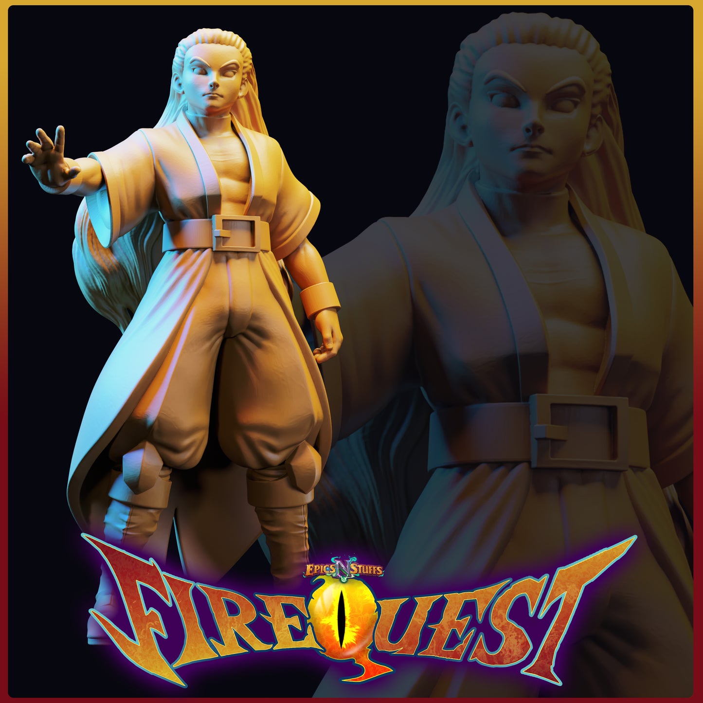 An Old Friend, Fire Quest Miniature - Pre-Supported - Digital Download