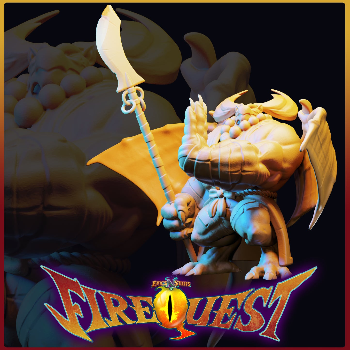 The Guardian, Fire Quest Miniature - Pre-Supported - Digital Download