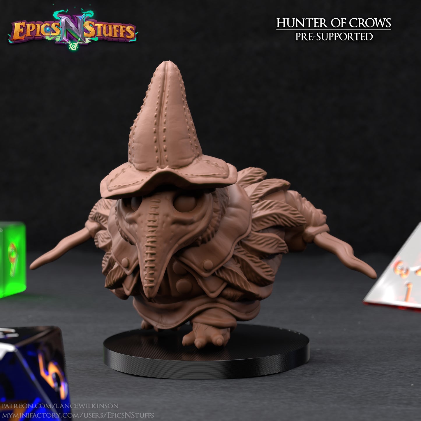 Hunter of Crows, 3D Printed Resin Miniature