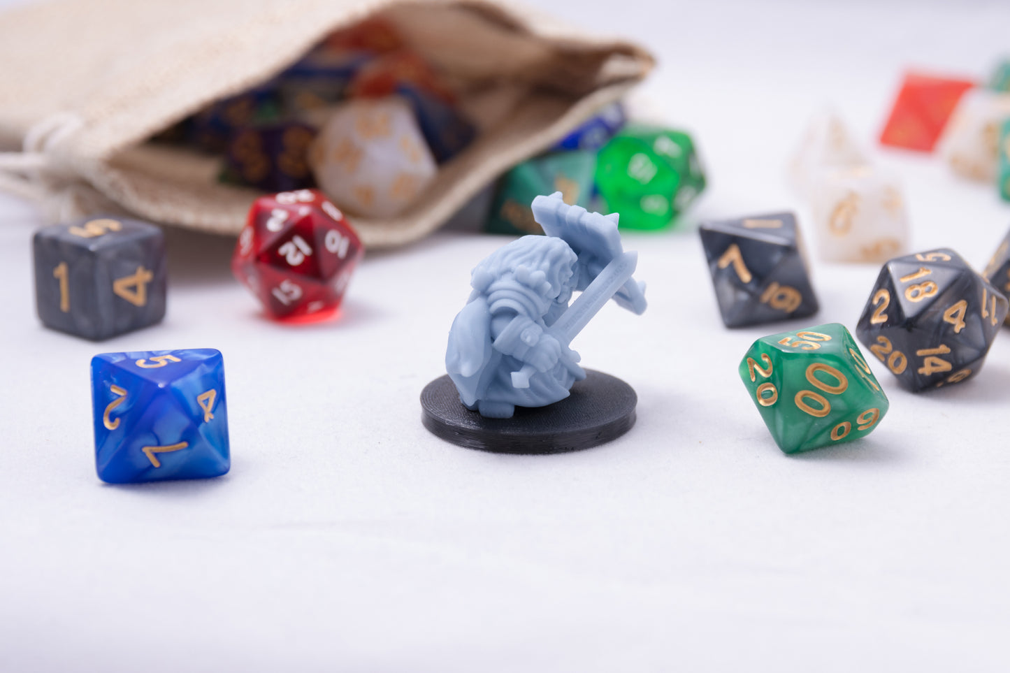 Dwarven Female Warrior, 3D Printed Resin Miniature