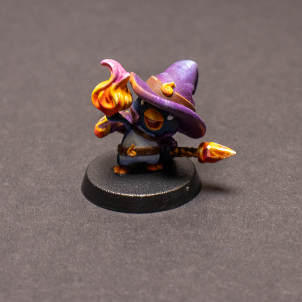 Waddling Fire Mage, Painted Miniature