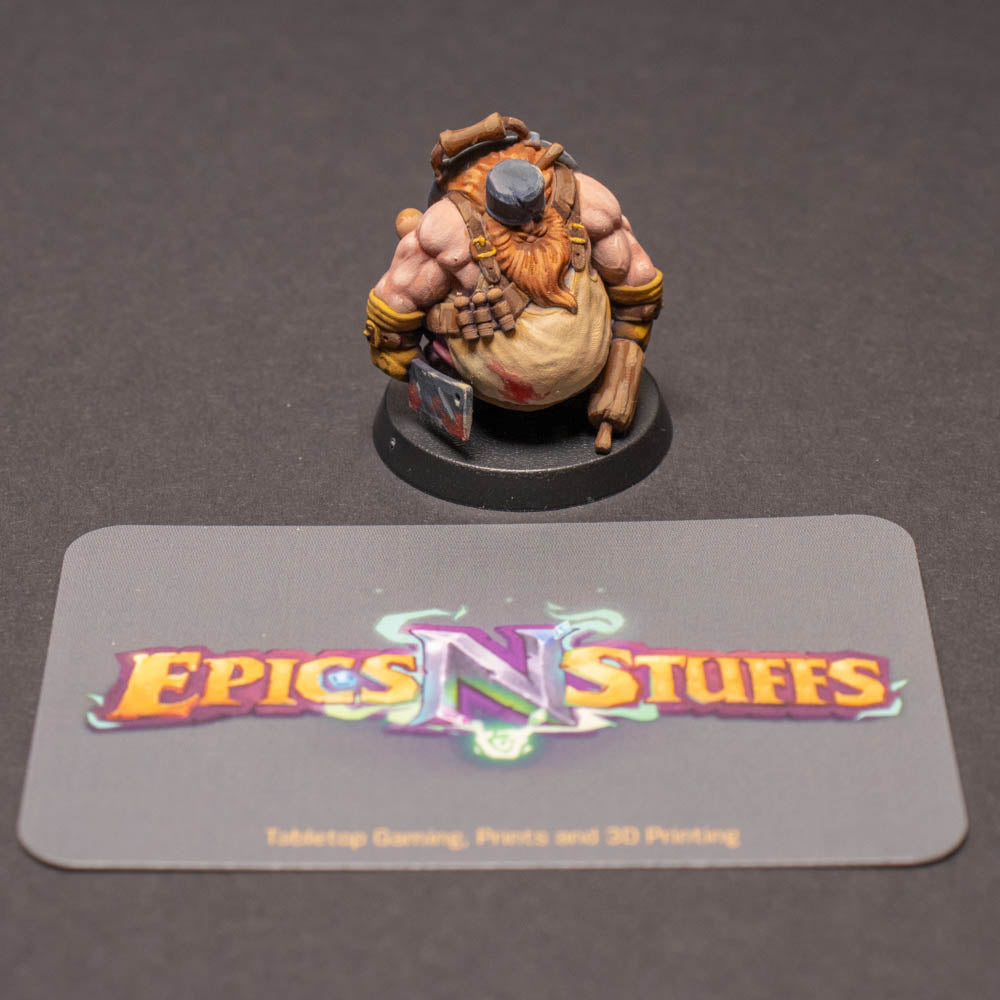 Dwarven Warrior Chef, Painted Miniature