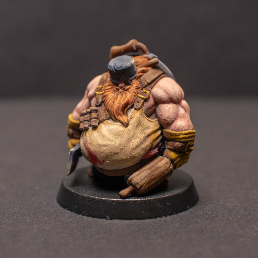 Dwarven Warrior Chef, Painted Miniature
