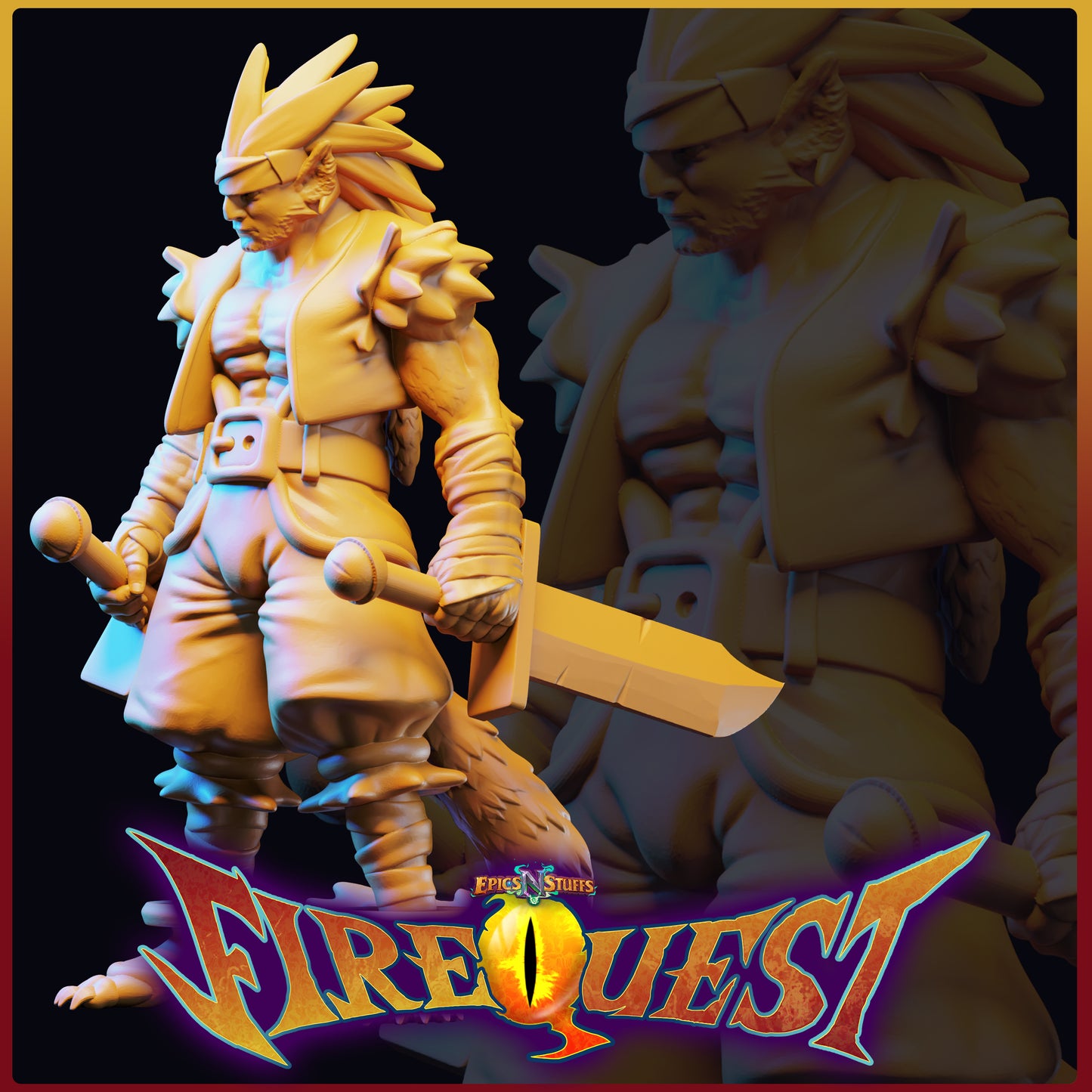 Rei, Breath of Fire III, 3D Printed Resin Miniature