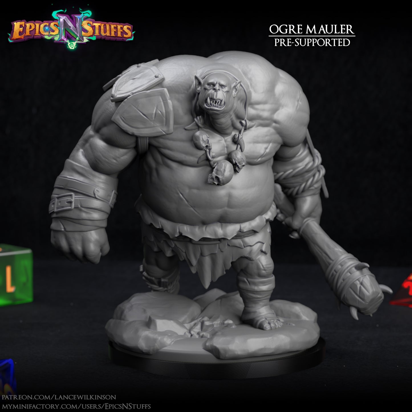 Orge Mauler, 3D Printed Miniature