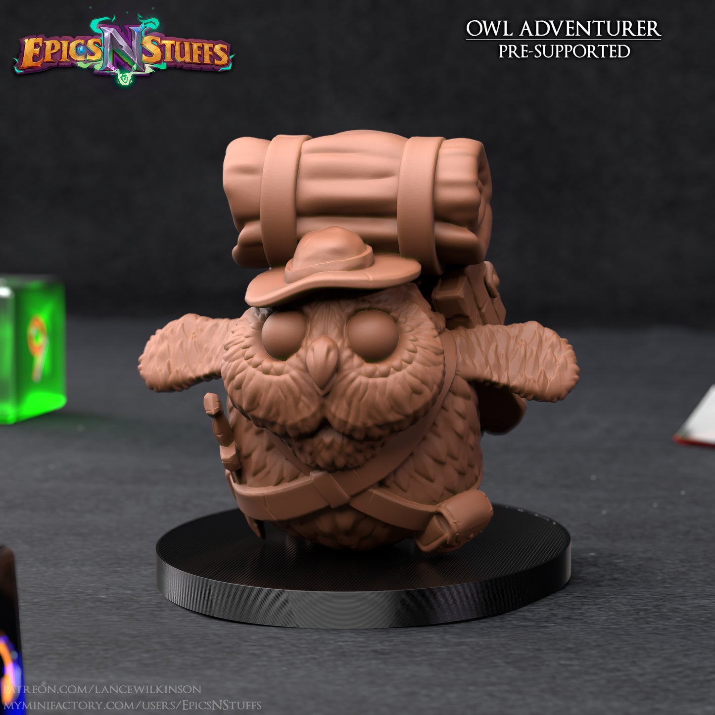 Owlkin Adventurer, 3D Printed Miniature