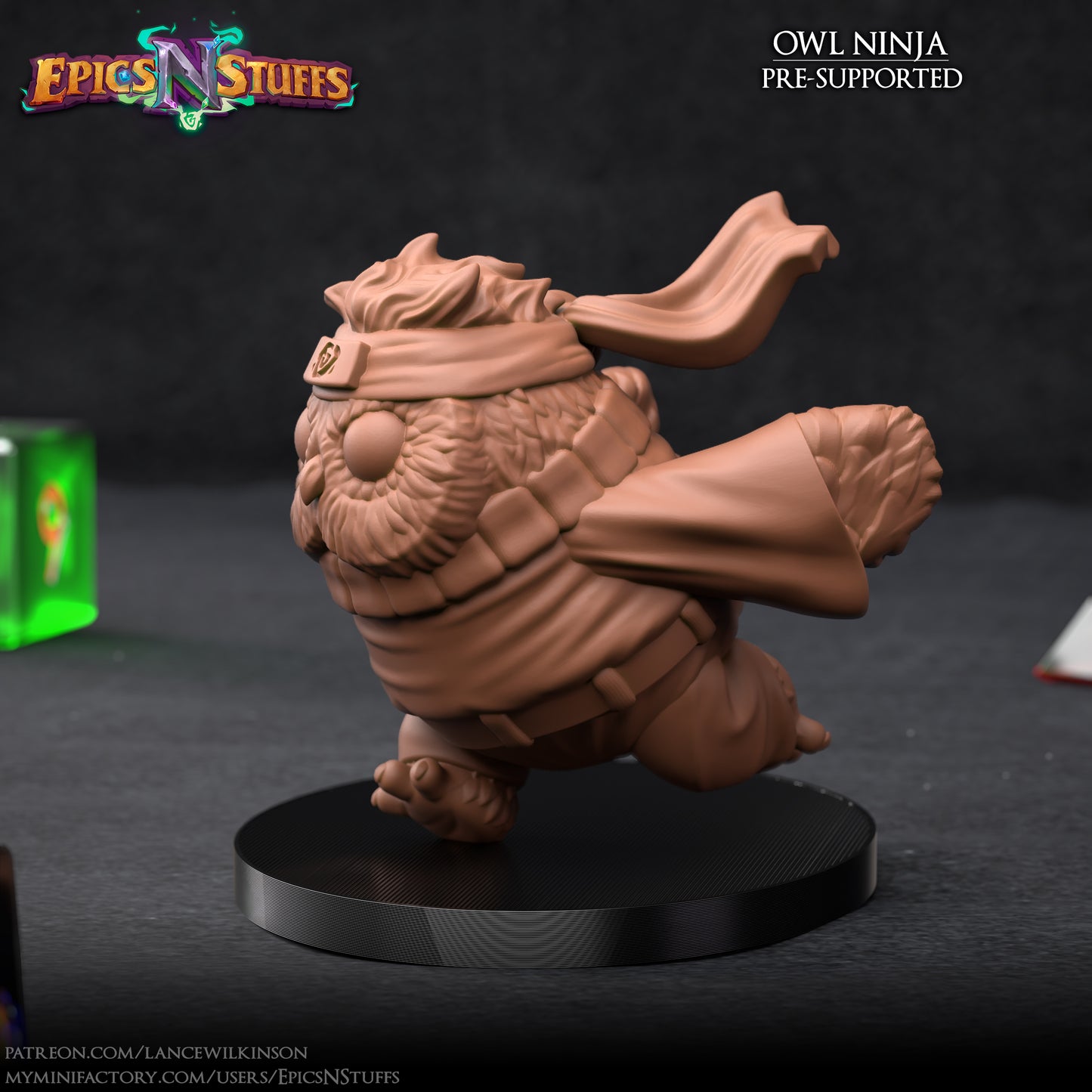 Owlkin Ninja, 3D Printed Miniature