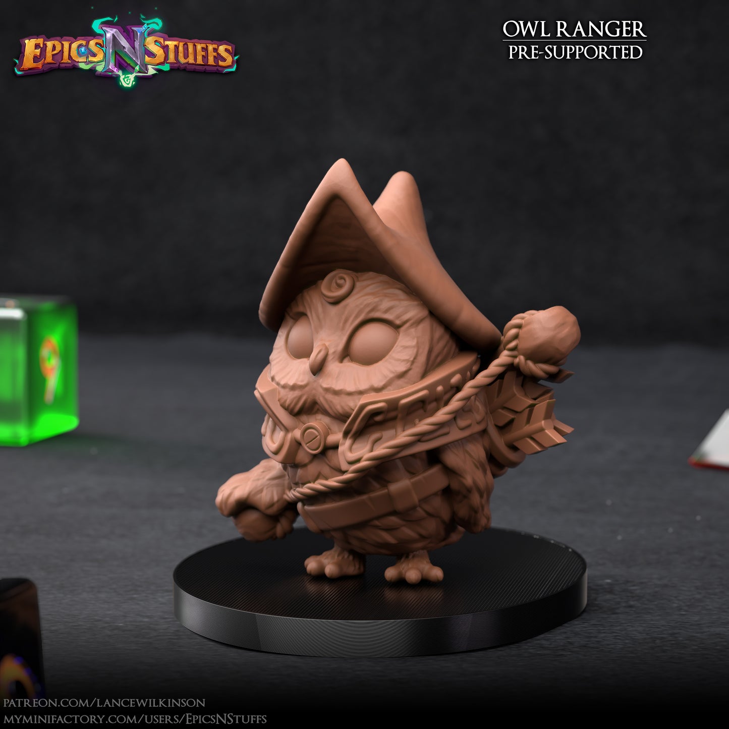 Owlkin Ranger, 3D Printed Miniature