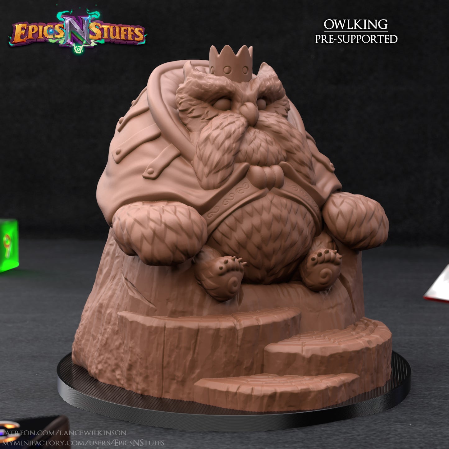 Owlking, 3D Printed Miniature