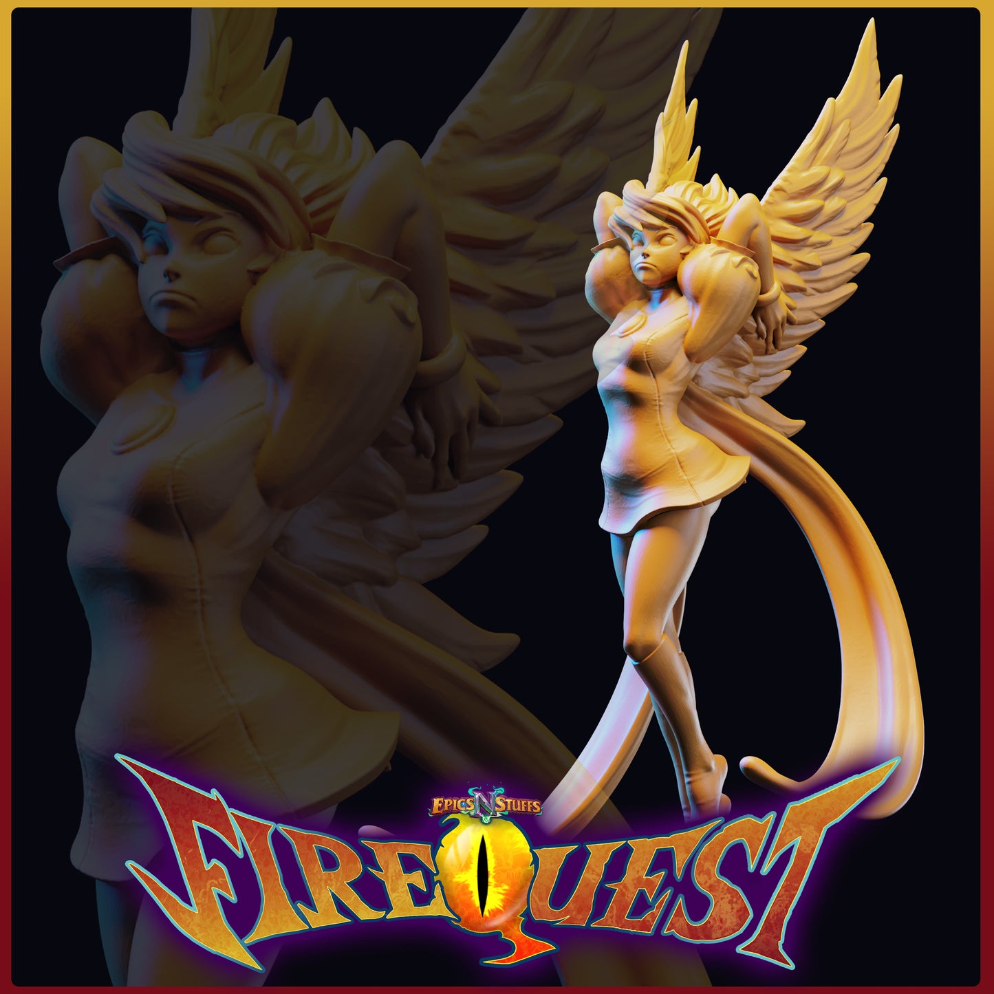 The Princess, Fire Quest Miniature - Pre-Supported - Digital Download