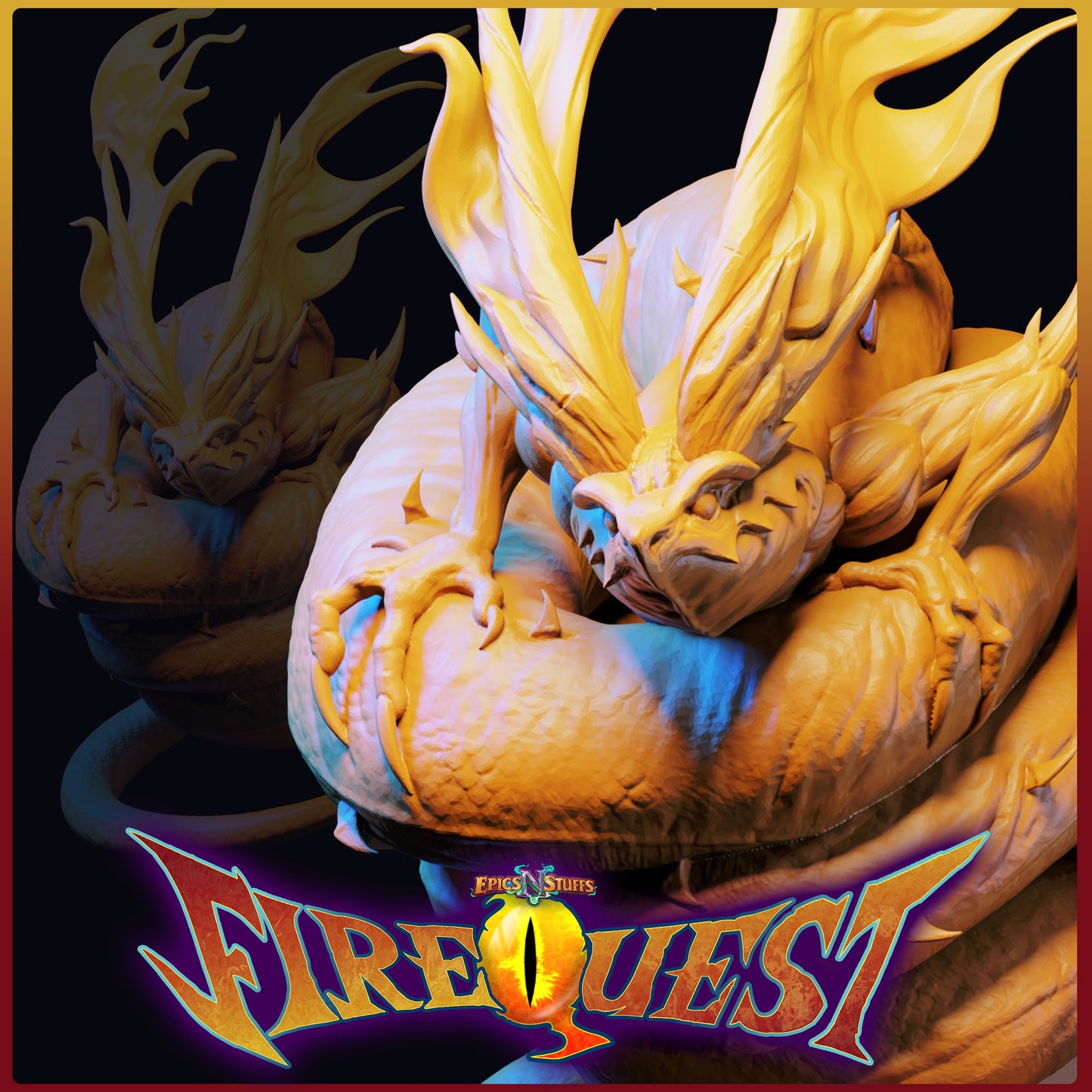 Tiamat, Breath of Fire III, 3D Printed Resin Miniature