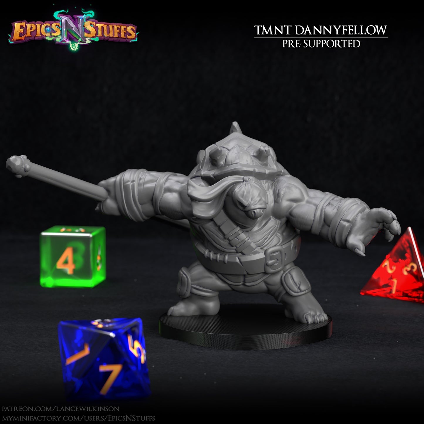 Tortle TMNT Dannyfellow, 3D Printed Resin Miniature