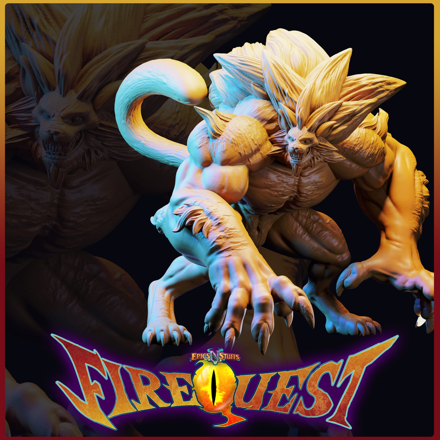 Rei Weretiger, Breath of Fire III, 3D Printed Resin Miniature