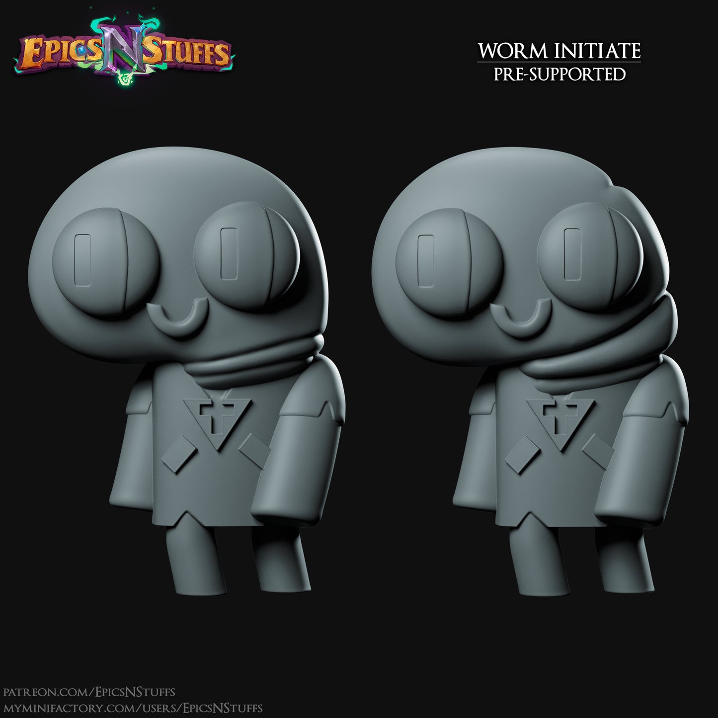 Worm Initiate Miniature, 3D Printed Resin Miniature