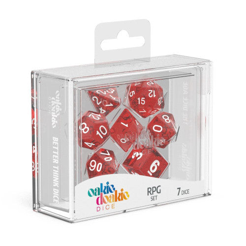 Oakie Doakie Dice - RPG Set 7 Pack Speckled - Red