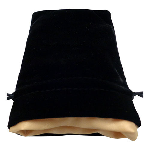 Fanroll - Small Velvet Dice Bag - Black w/ Gold Satin