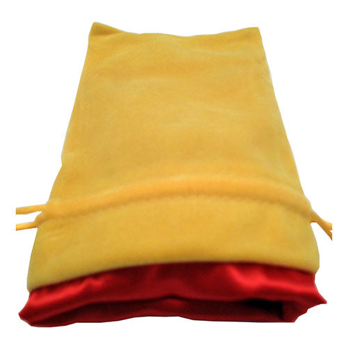 Fanroll - Small Velvet Dice Bag - Gold w/ Red Satin