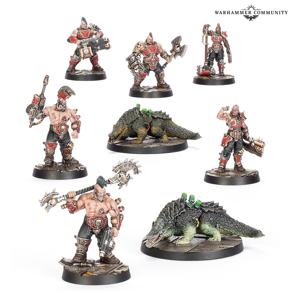 Necromunda: Goliath Forge Bosses and Sumpkrocs