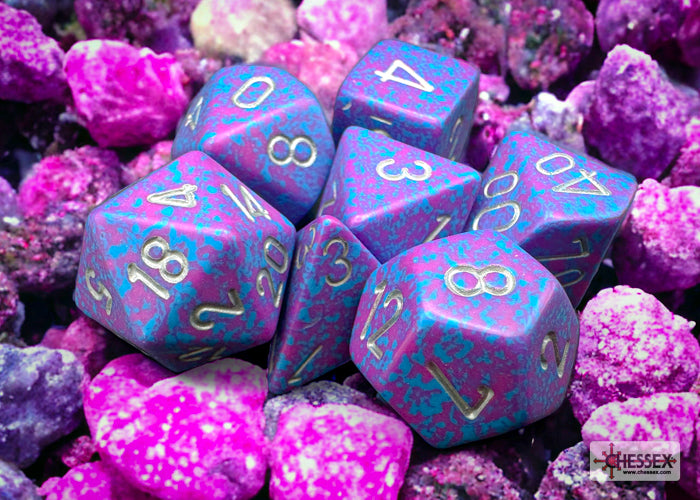 Chessex - Speckled Polyhedral 7 Dice Set - Silver Tetra