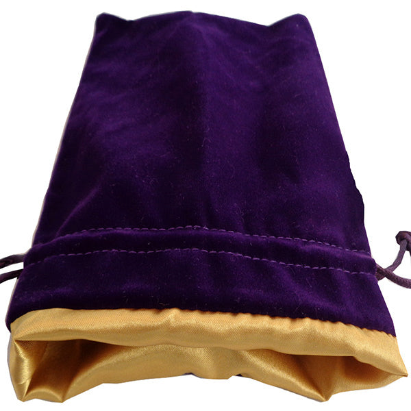 Fanroll - Large Velvet Dice Bag - Purple w/ Gold Satin
