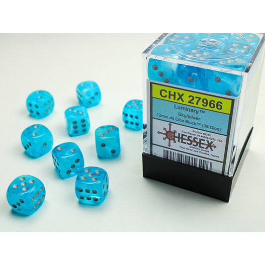 Chessex - Nebula 12mm D6 Dice Block - Luminary Sky & Silver