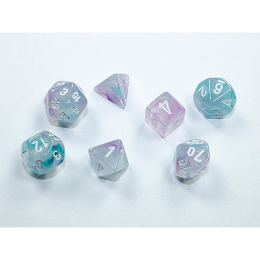Chessex - Mini Nebula Polyhedral 7 Die Set - Wisteria White
