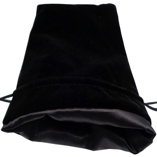 Fanroll - Large Velvet Dice Bag - Black w/ Black Satin