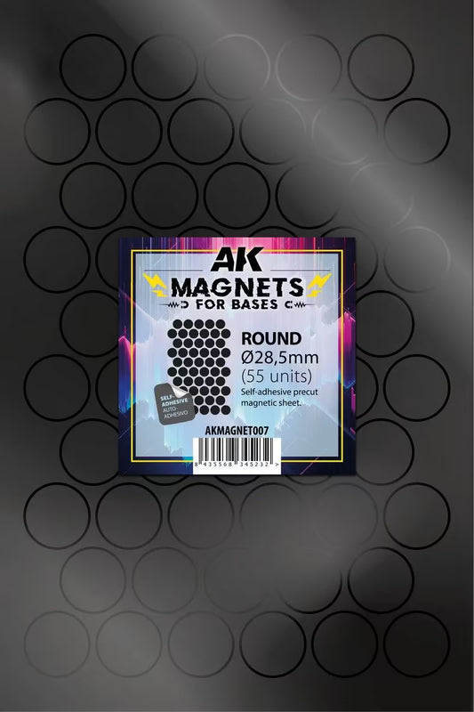 AK Interactive:  Round Base Magnets 28.5m
