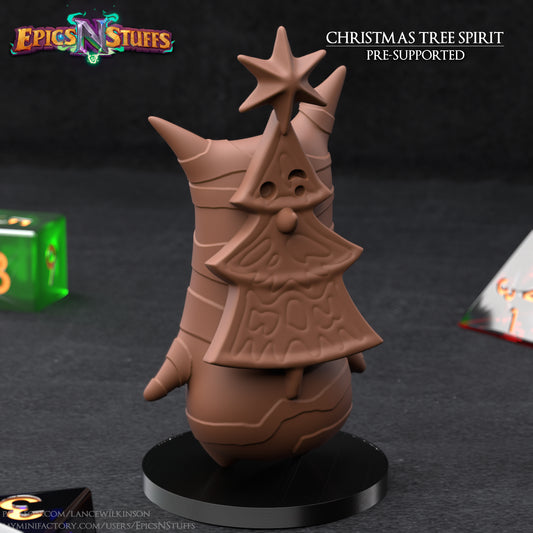Christmas Tree Spirit, 3D Printed Resin Miniature