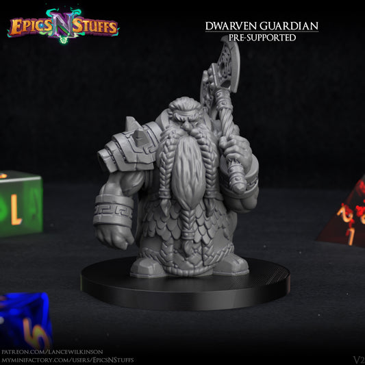 Dwarven Guardian Variant, 3D Printed Resin Miniature