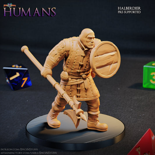 Halberdier 1A Human, 3D Printed Resin Miniature