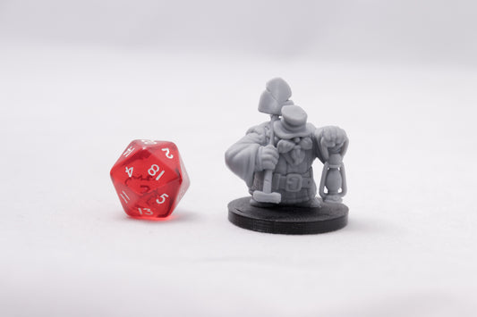 Dwarven Gravedigger, 3D Printed Resin Miniature
