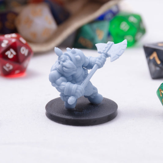 Dwarven Barbarian, 3D Printed Resin Miniature