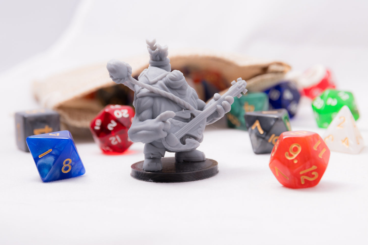Tortle Bard, 3D Printed Resin Miniature