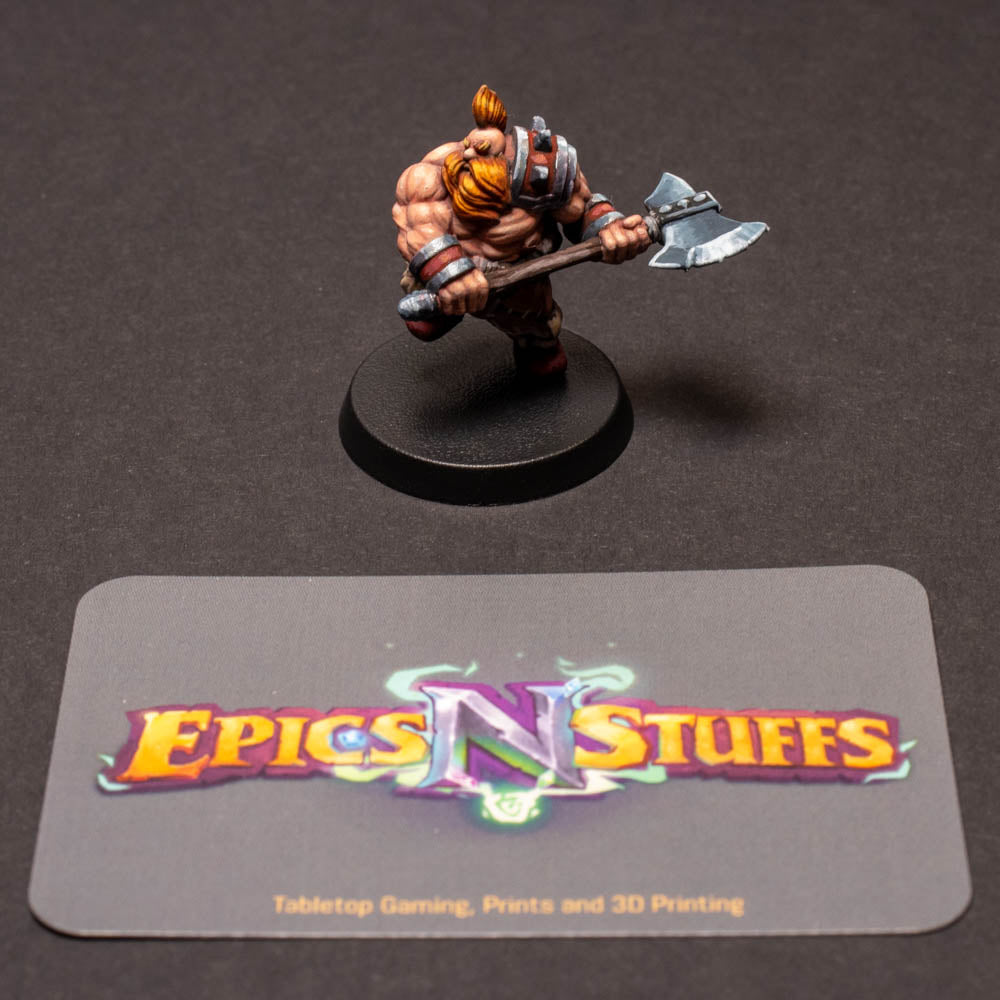 Dwarven Barbarian, Painted Miniature