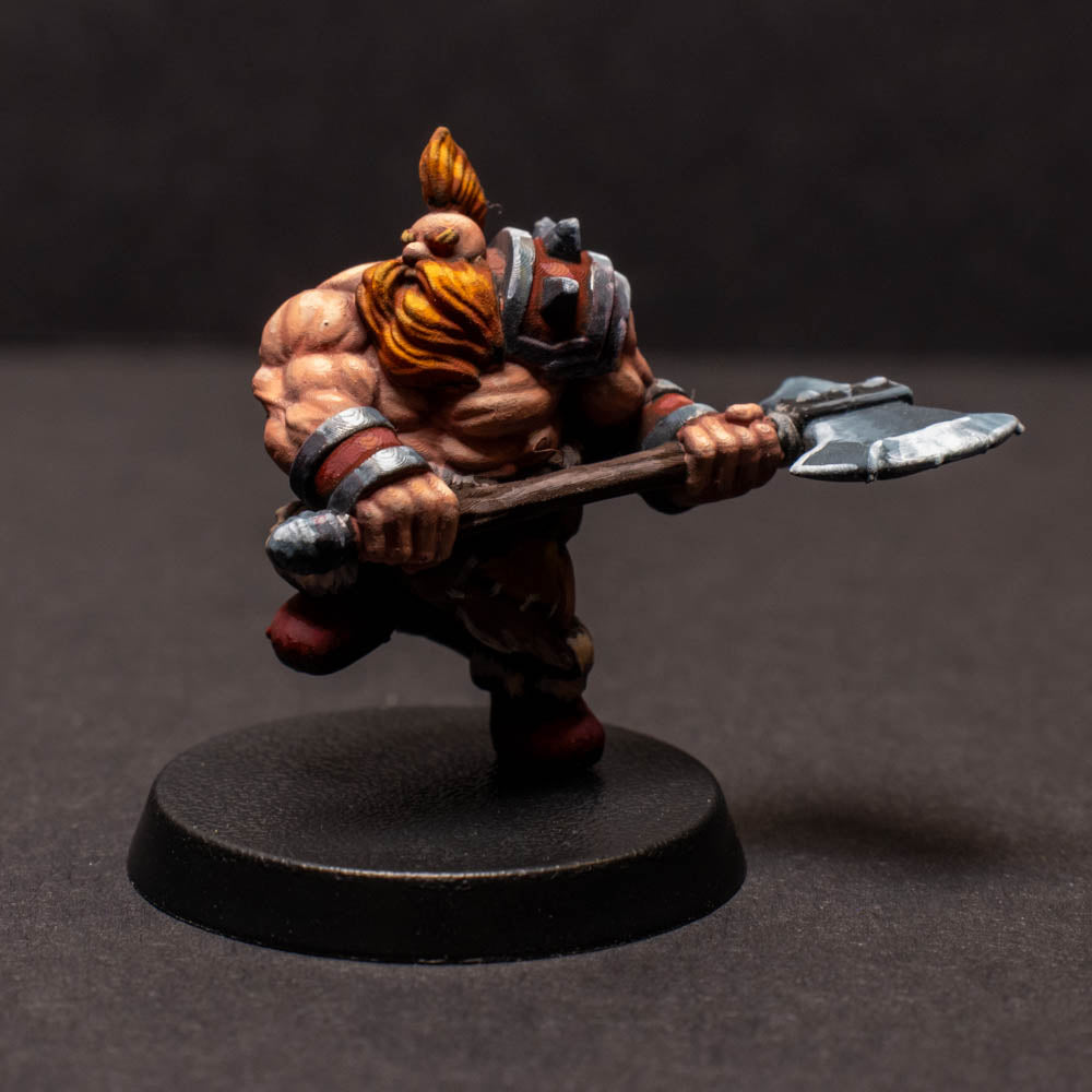 Dwarven Barbarian, Painted Miniature