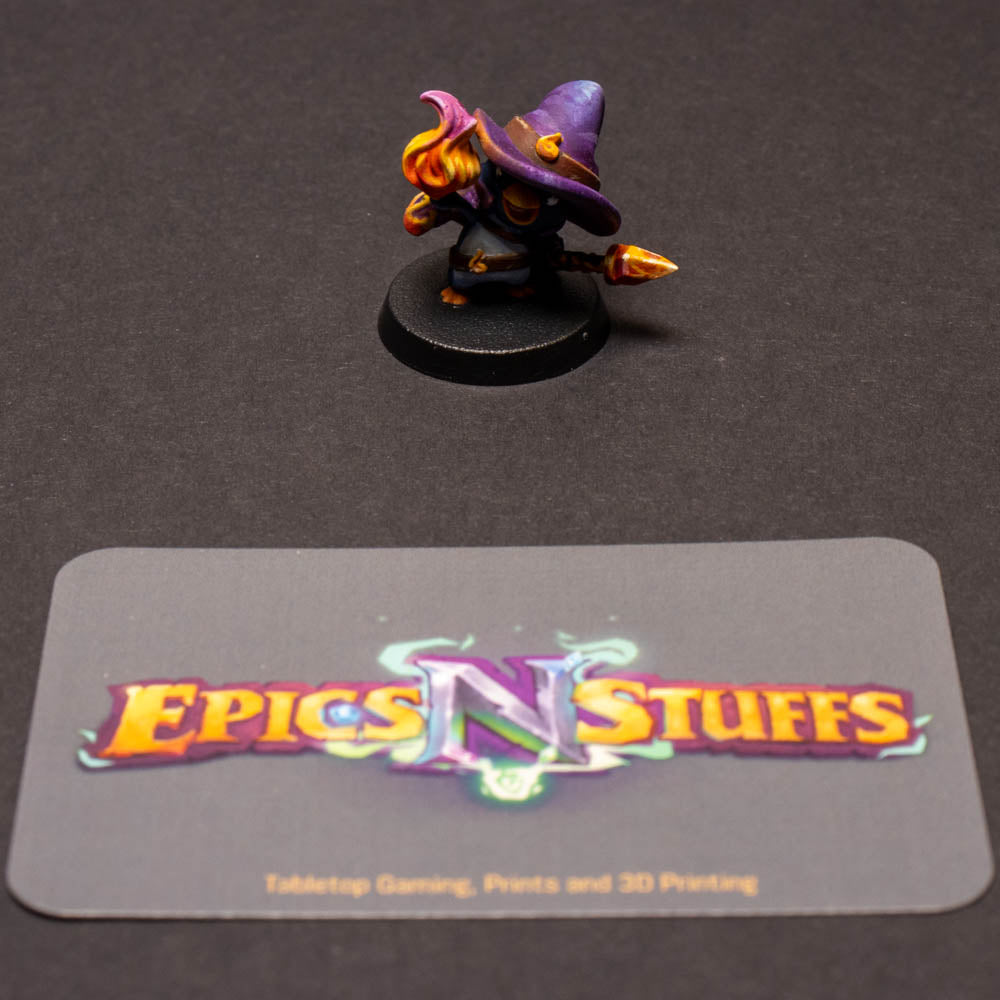 Waddling Fire Mage, Painted Miniature