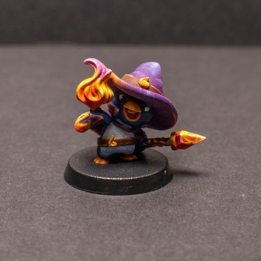 Waddling Fire Mage, Painted Miniature