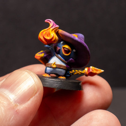 Waddling Fire Mage, Painted Miniature