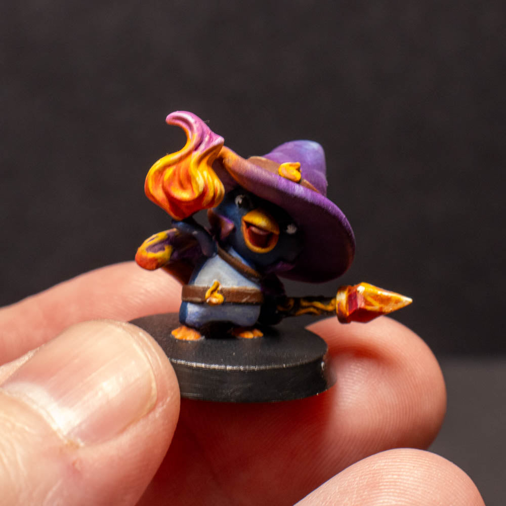Waddling Fire Mage, Painted Miniature