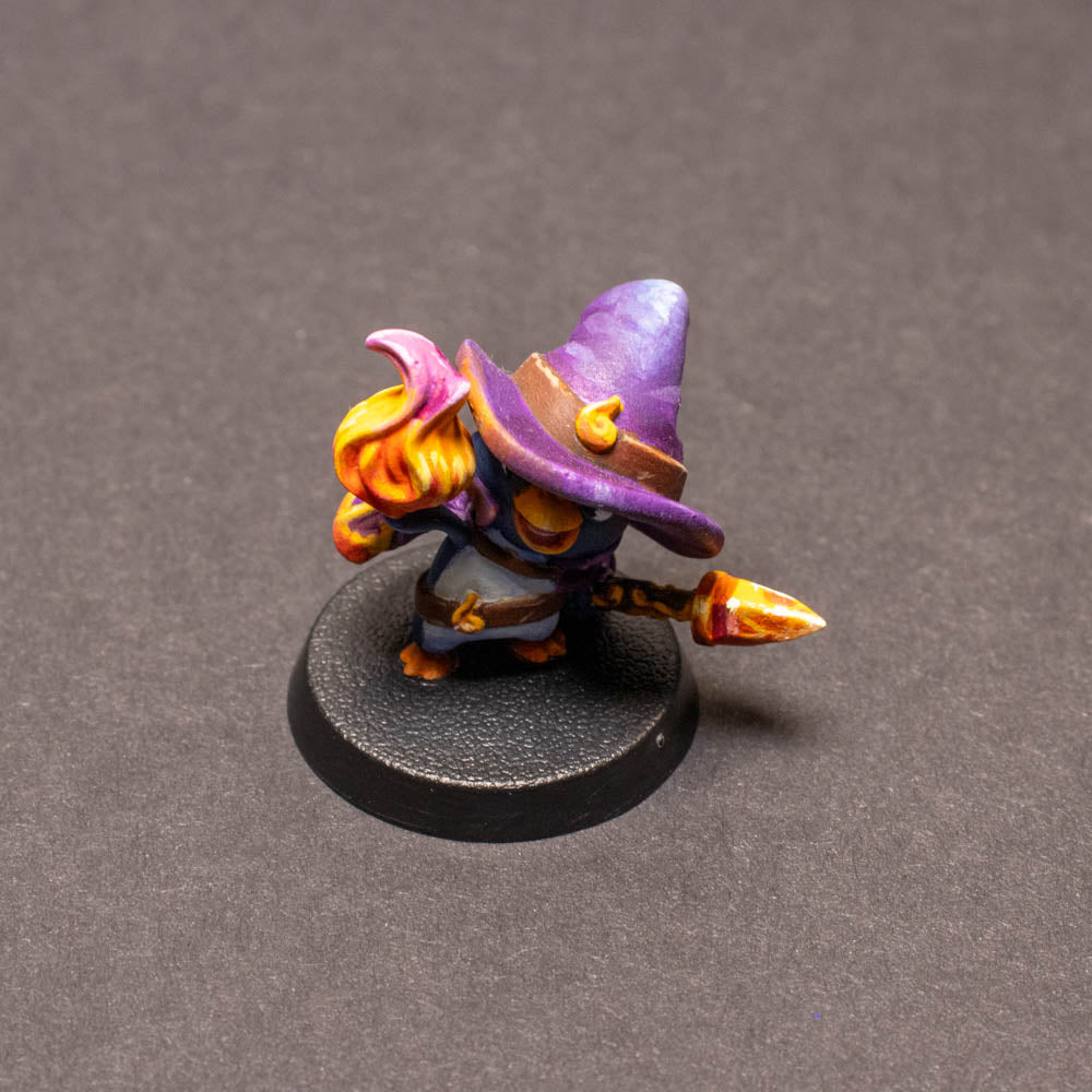 Waddling Fire Mage, Painted Miniature