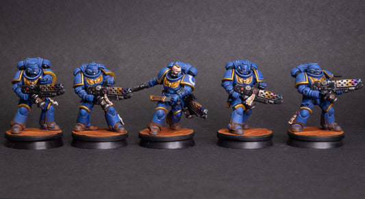 Infernus Marines ×5. Warhammer 40k, Painted Miniatures