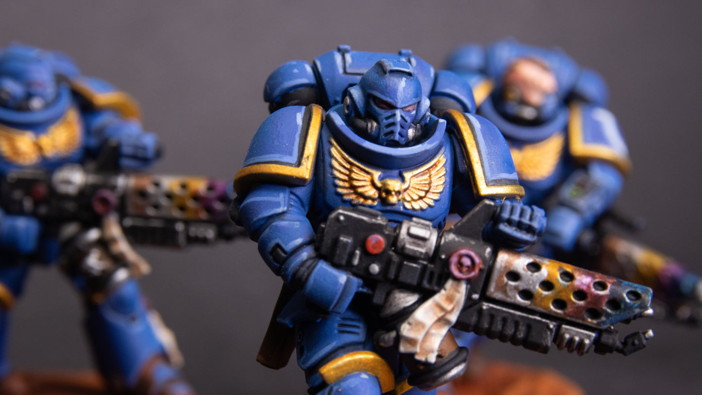 Infernus Marines ×5. Warhammer 40k, Painted Miniatures