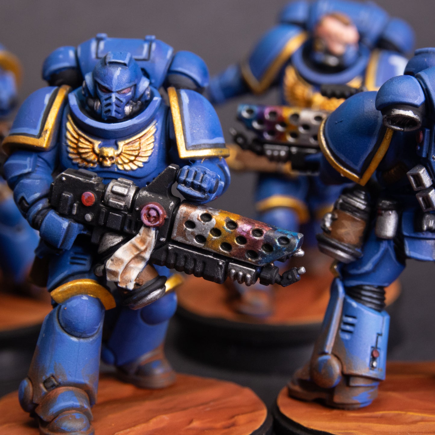 Infernus Marines ×5. Warhammer 40k, Painted Miniatures